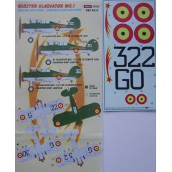 Gloster Gladiator Mk.I (Belgian AF) - 1/48 decals