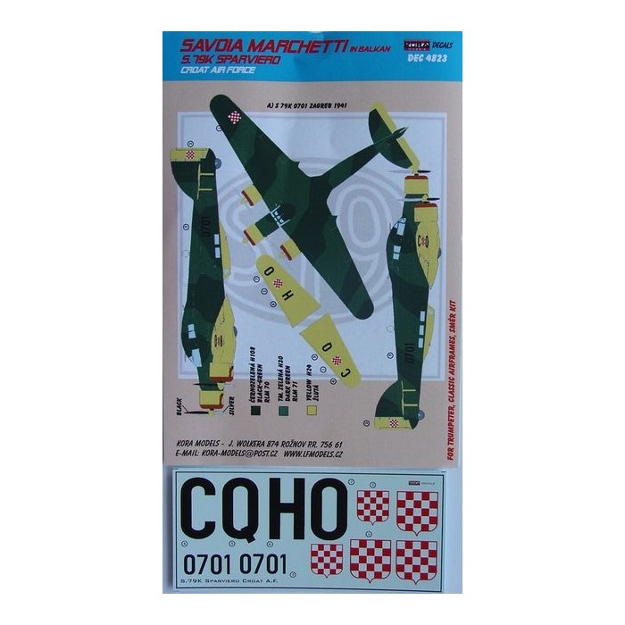 S.79K Sparviero (Croatian AF) - 1/48 decals