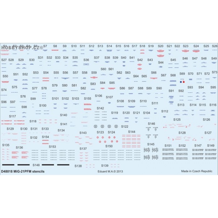 MiG-21PFM stencils - 1/48 decals