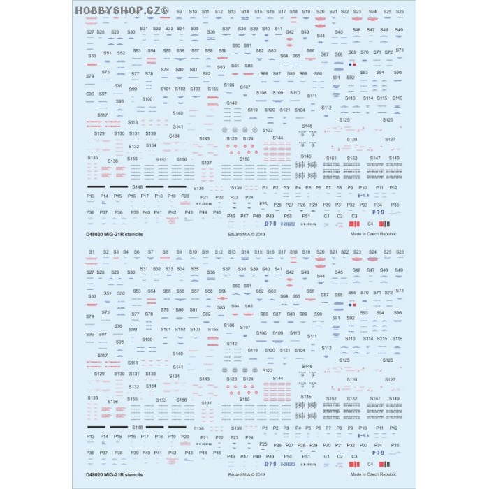 MiG-21R stencils - 1/48 decals