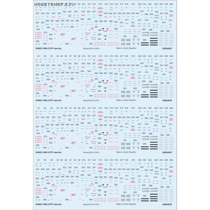 MiG-21PF stencils - 1/48 decals