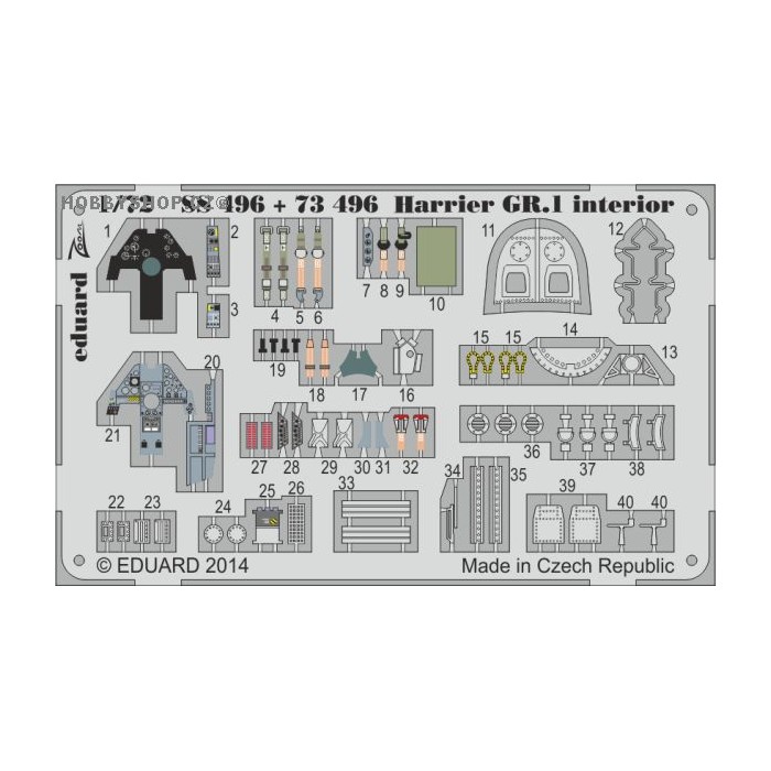 Harrier GR.interior 1 S.A. - 1/72 painted PE set