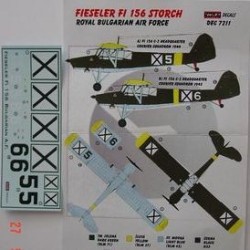 Fi 156 Storch Bulgaria - 1/72 decals