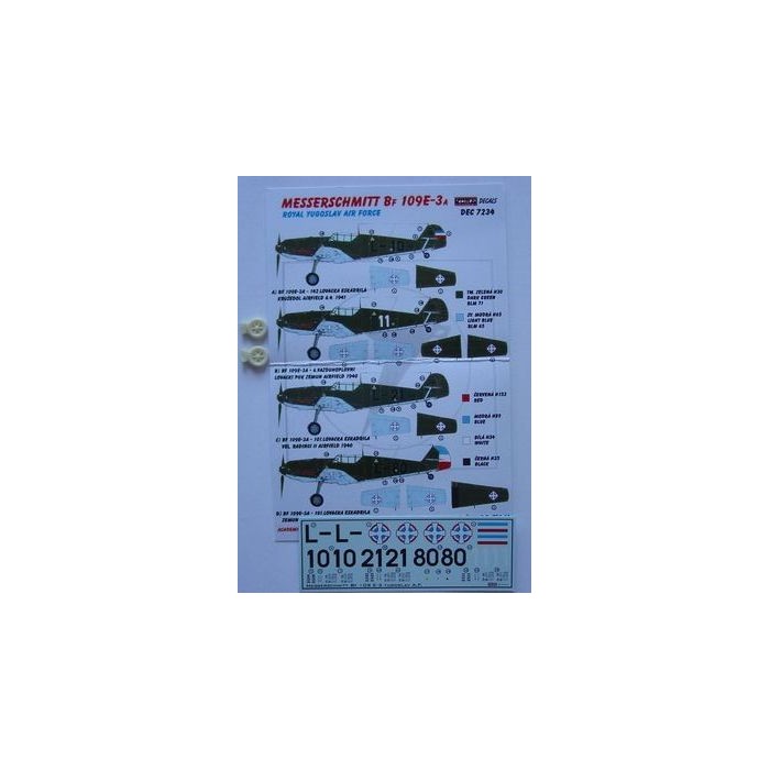 Bf 109E-3A (Royal Yugoslav AF) - 1/72 decals