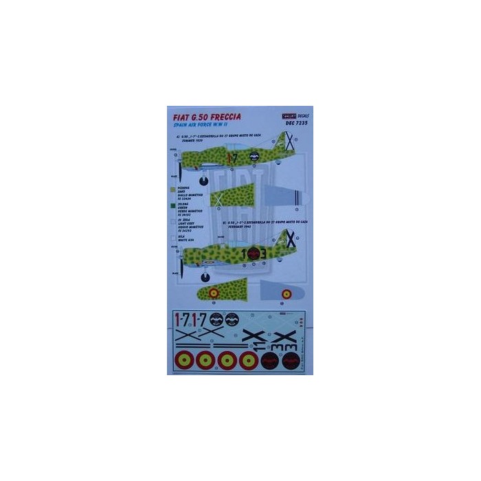 Fiat G.50 FRECCIA (Spain AF WWII) - 1/72 decals