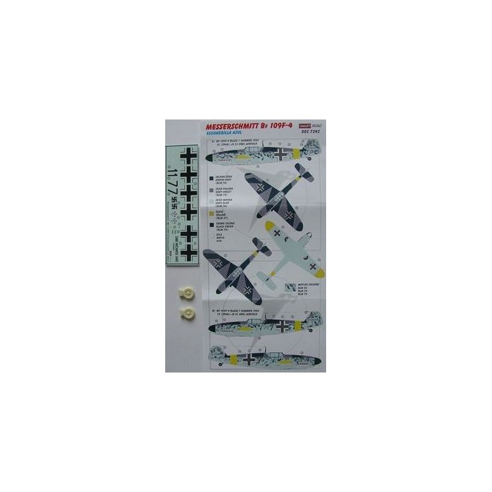 Decals Bf 109F-4 (Escuadrilla Azul) - 1/72 decals