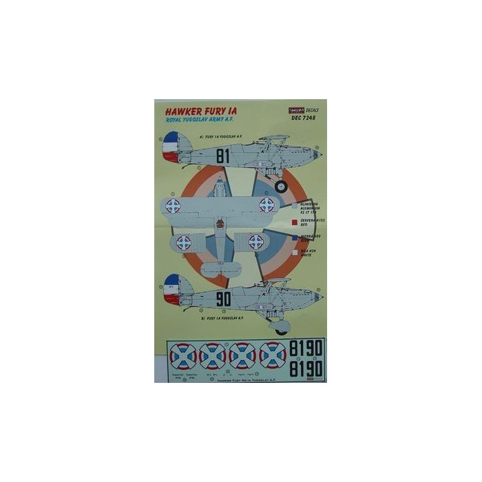 Hawker Fury Mk.IA (Yugoslav A.F.) - 1/72 decals