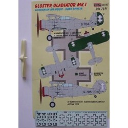 Gloster Gladiator Mk.I Lithuania - 1/72 decals