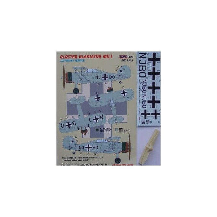 Gloster Gladiator Mk.I (Luftwaffe) - 1/72 decals