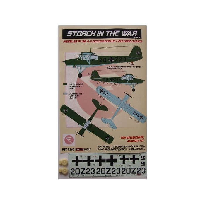 Fi 156 A-0 (Occup. of Czechoslovakia)  - 1/72 decals