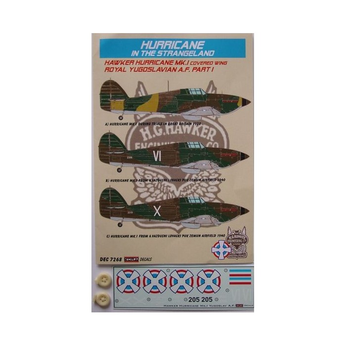 H.Hurricane Mk.I (Yugoslavian AF, I)  - 1/72 decals