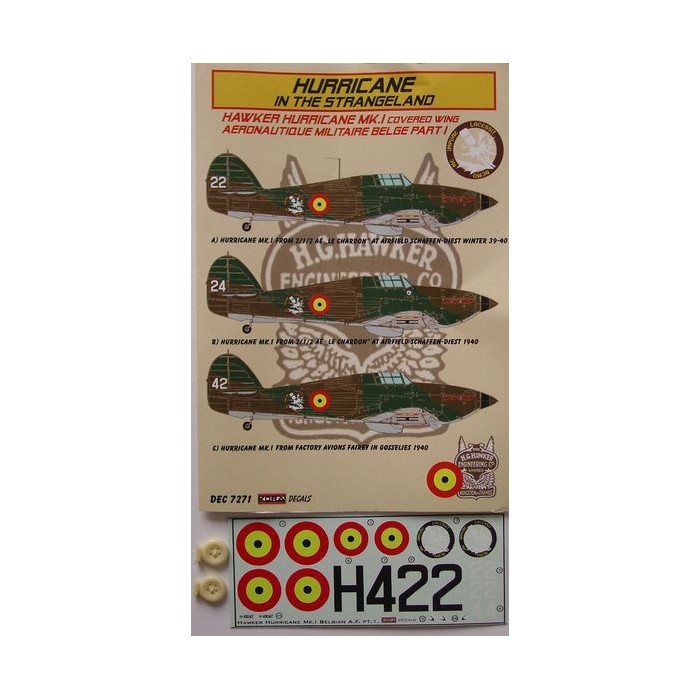 H.Hurricane Mk.I (Belgian AF, Part 1)  - 1/72 decals