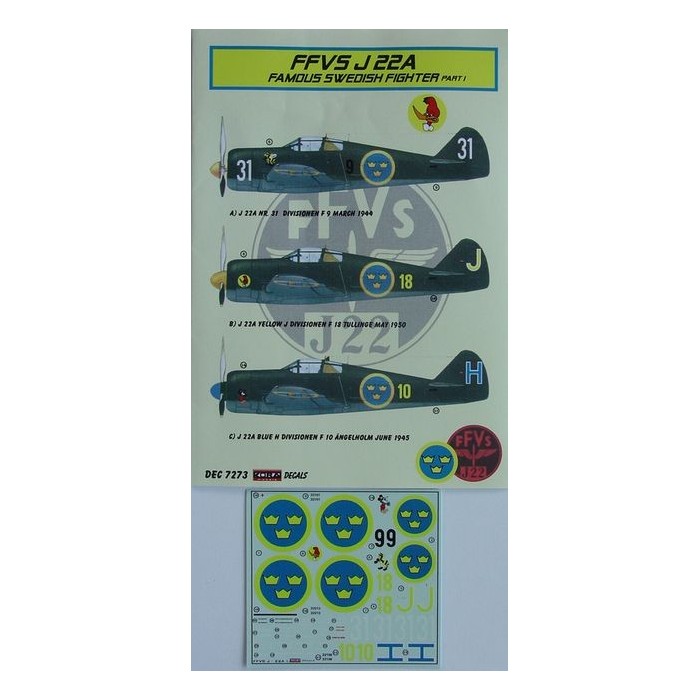 FFVS J 22A (Sweden) Part I.  - 1/72 decals