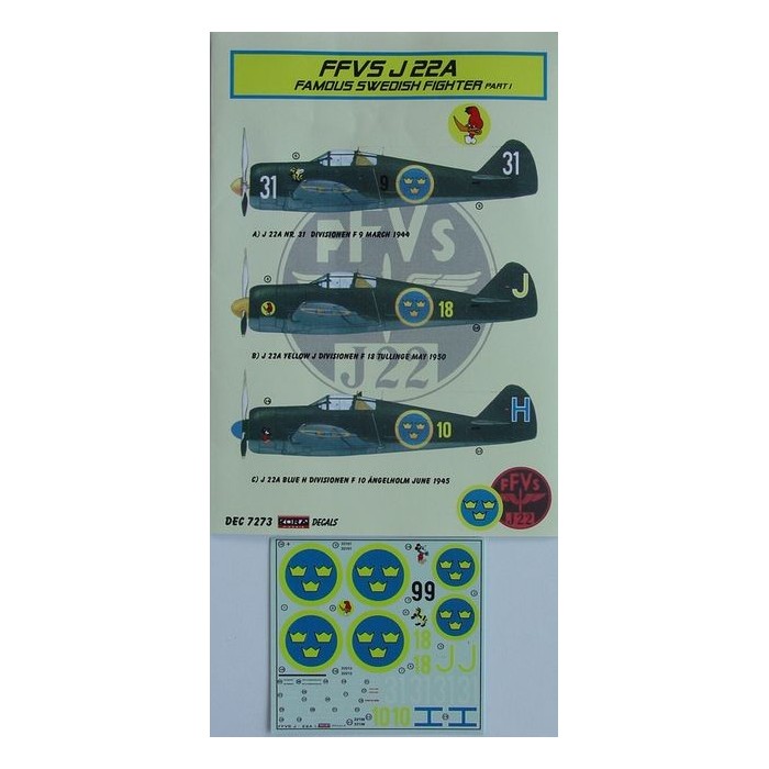 FFVS J 22A (Sweden) Part I.  - 1/72 decals