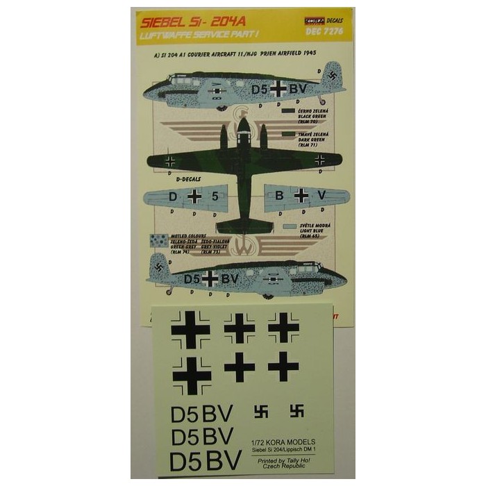 Siebel Si-204A (Luftwaffe) Part I.  - 1/72 decals