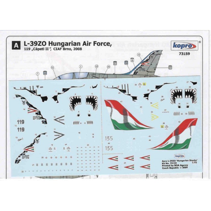 L-39ZO Hungarian Sharks - 1/72 decal