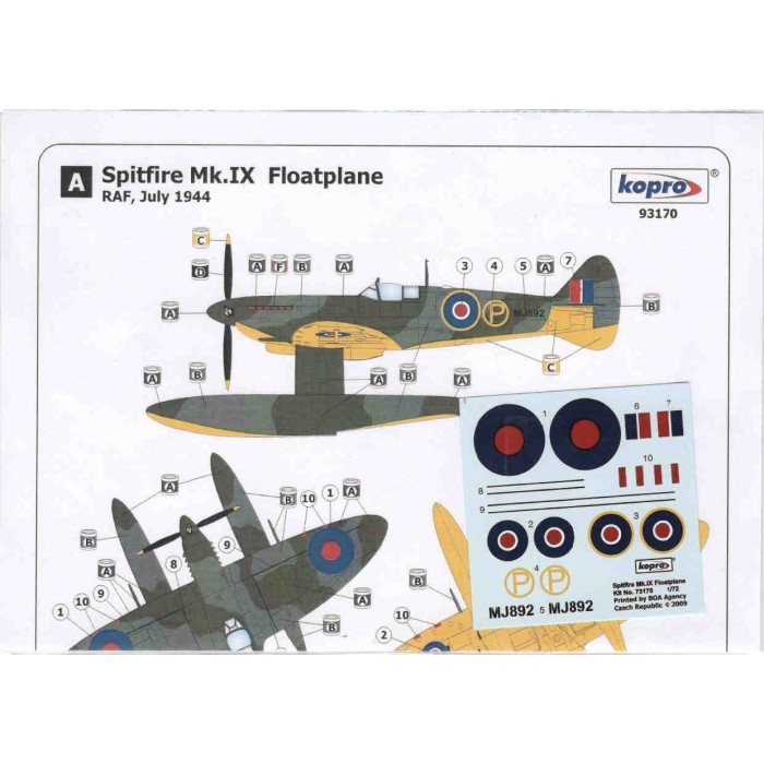 Spitfire Mk.IX Floatplane - 1/72 decal