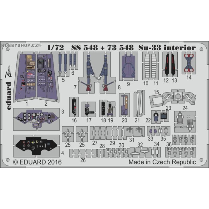 Su-33 interior - 1/72 PE set