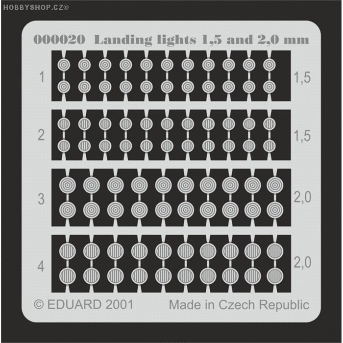 Landing lights 1,5 and 2mm - PE set