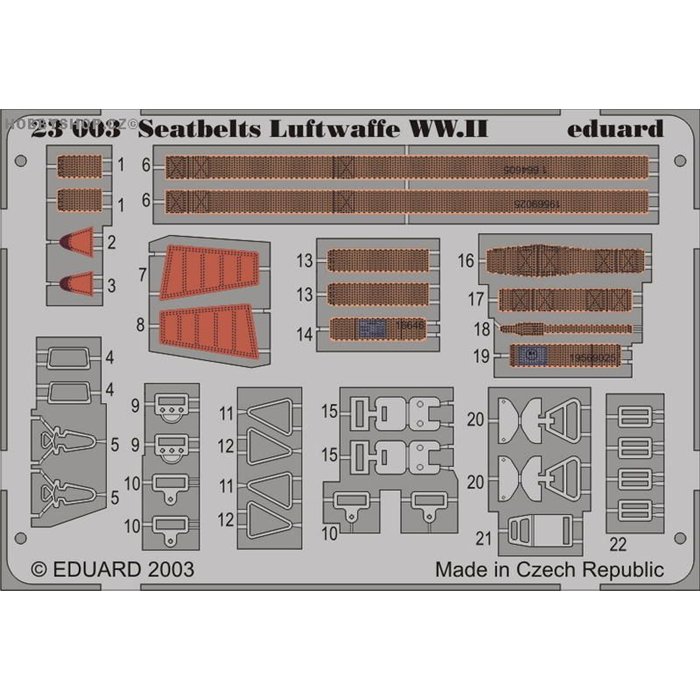 Seatbelts Luftwaffe WWII - Painted - 1/24 PE set