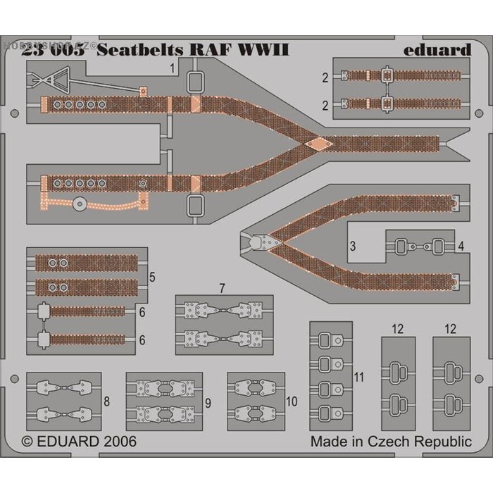 Seatbelts RAF WWII - Painted - 1/24 PE set