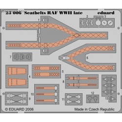 Seatbelts RAF WWII late - Painted - 1/24 PE set