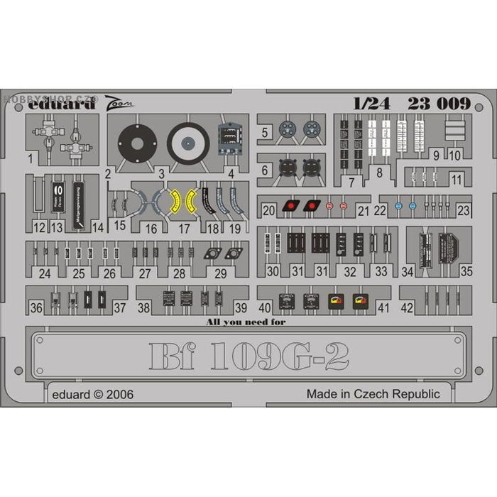 Bf 109G-2 placards S.A. - Painted - 1/24 PE set