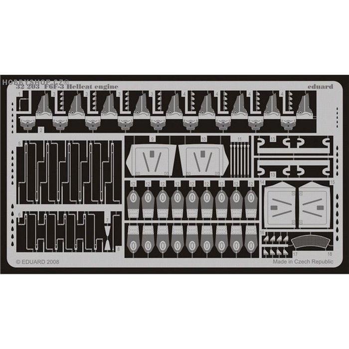 F6F-3 engine - 1/32 PE set