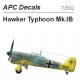 Captured Hawker Typhoon Mk.Ib - 1/72 decal