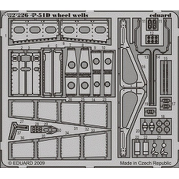 P-51D wheel wells - 1/32 PE set
