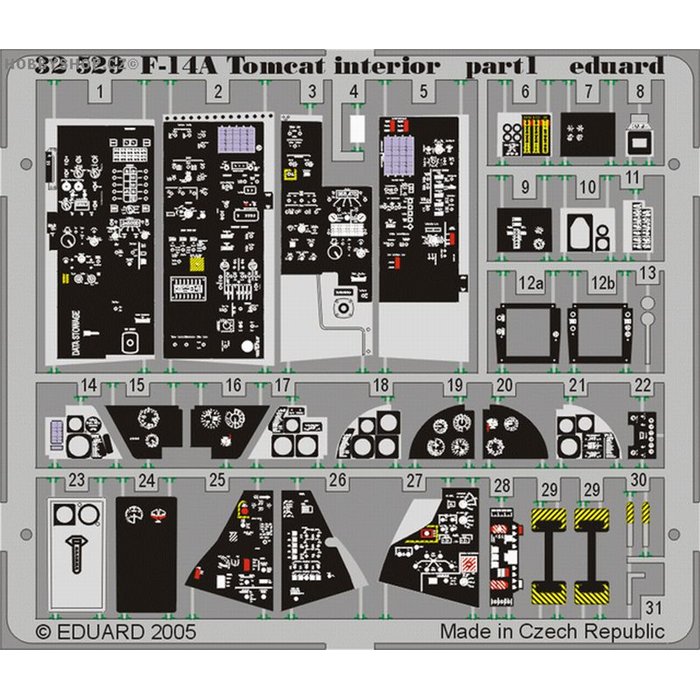 F-14A interior - Painted - 1/32 PE set