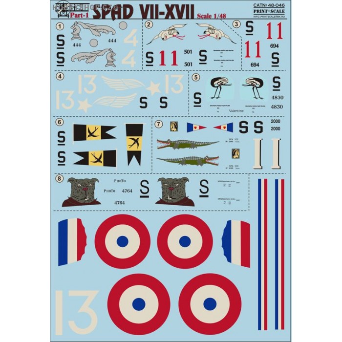 SPAD VII-XVII part 1 - 1/48 decal