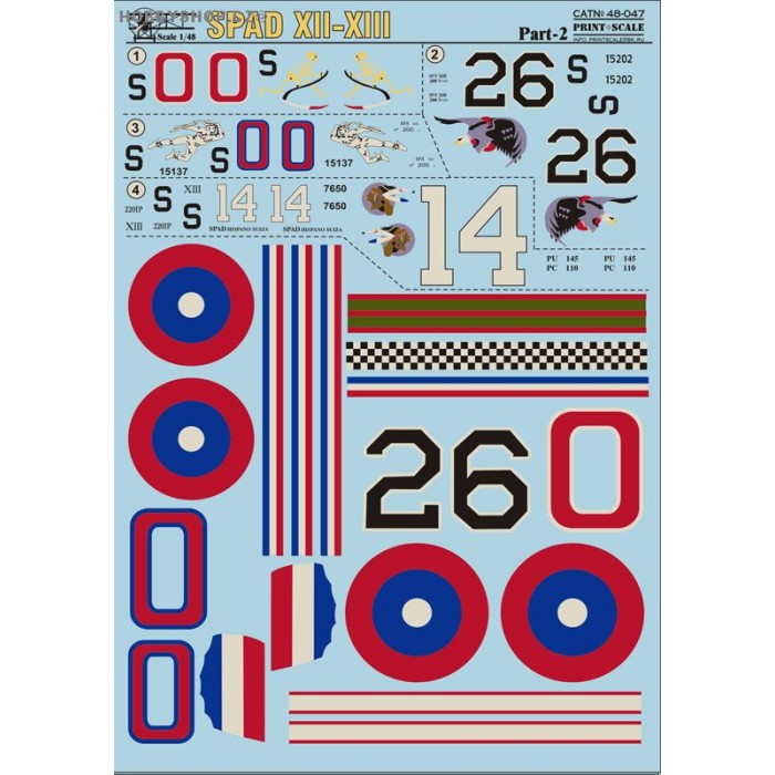 SPAD VII-XVII part II - 1/48 decal