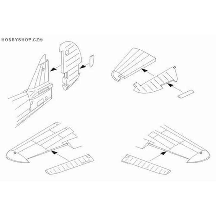 P-40E/M/N control surfaces set - 1/72 set