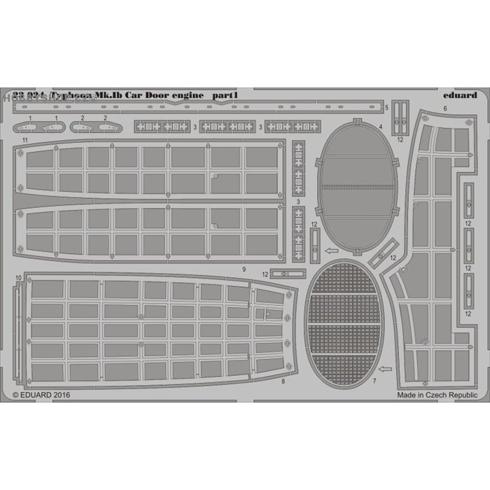 Typhoon Mk.Ib Car Door engine - 1/24 PE set