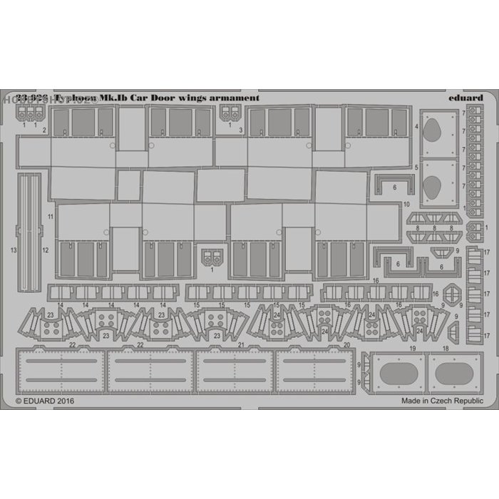 Typhoon Mk.Ib Car Door wings armament - 1/24 PE set