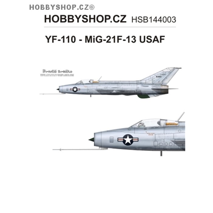 YF-110 - MiG-21F-13 USAF  - 1/144 decal