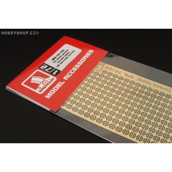 Tie down points (cross type) US aircraft carrier - 1/72 PE set