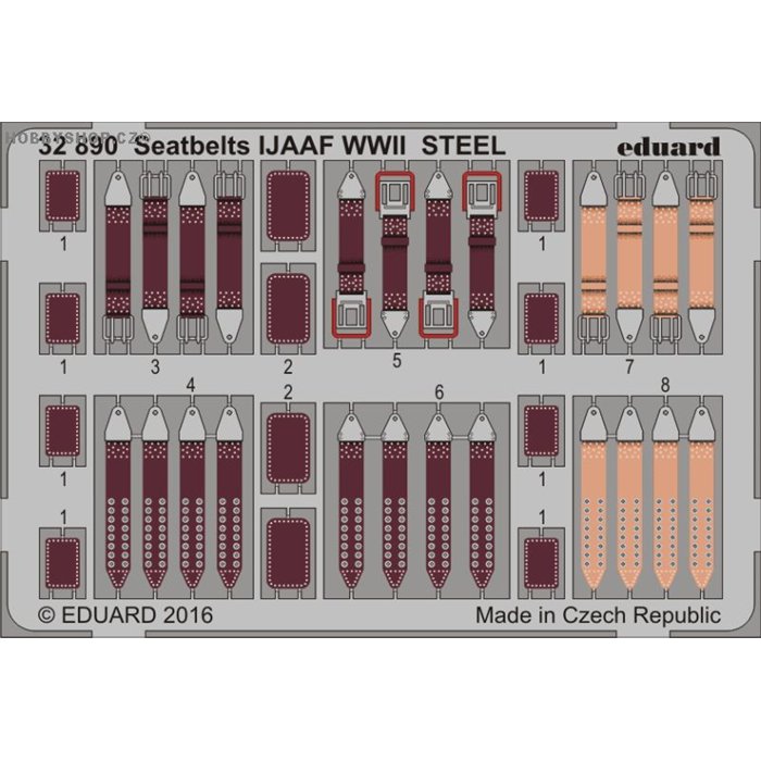 Seatbelts IJAAF WWII STEEL - 1/32 painted PE set