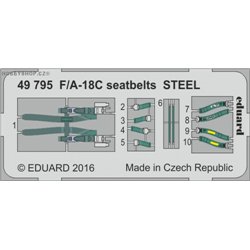 F/A-18C seatbelts STEEL - 1/48 painted PE set