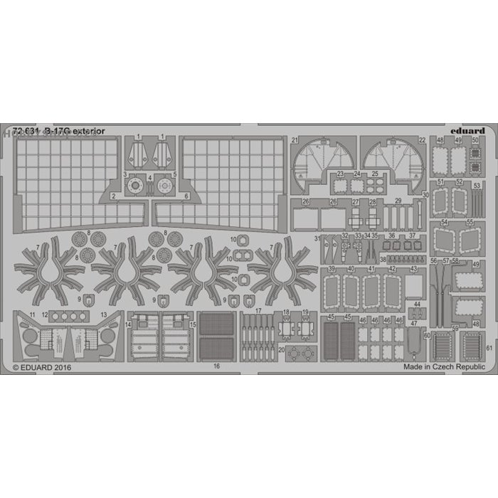 B-17G exterior - 1/72 Fotoleptaný set