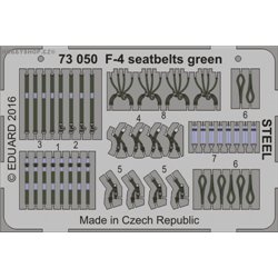 F-4 seatbelts green STEEL - 1/72 painted PE set