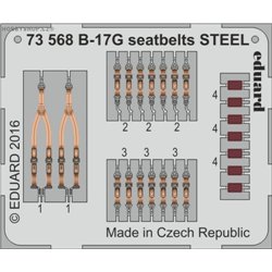 B-17G seatbelts STEEL - 1/72 leptaný set