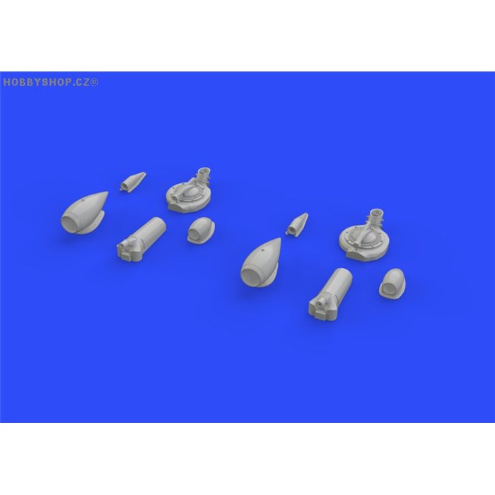 P-38F turbochargers & air intakes - 1/48 doplňkový set
