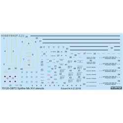 Spitfire Mk.XVI Bubbletop stencils - 1/72 