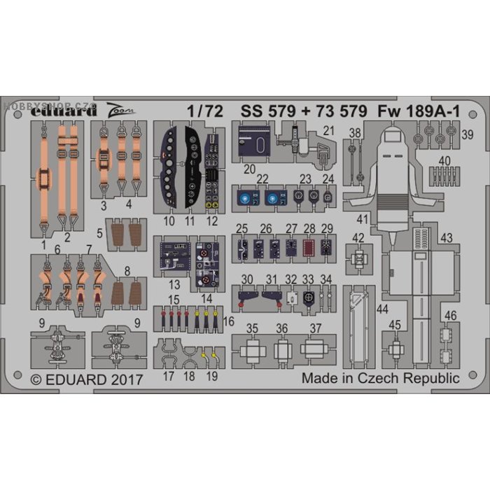 Fw 189A-1 - 1/72 painted PE set
