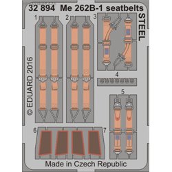 Me 262B-1 seatbelts STEEL - 1/32 painted PE set