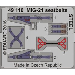 MiG-21 seatbelts STEEL - 1/48 painted PE set