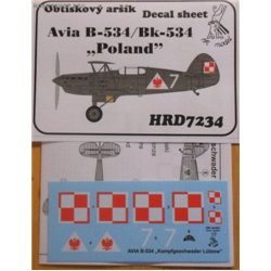 Avia B-534 Poland - 1/72 decal