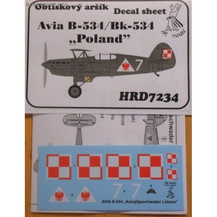 Avia B-534 Poland - 1/72 decal